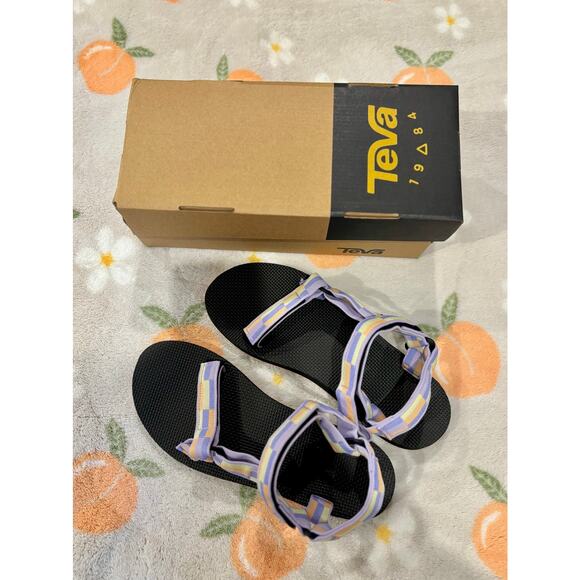 Teva Original Universal Sandal | Retro Black Pastel Lilac | 11 | NIB - Picture 1 of 14